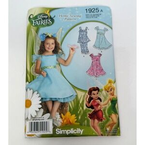 Simplicity Sewing Pattern Disney Fairies Costumes Girl Size 3 4 5 6‎ 7 8 Uncut